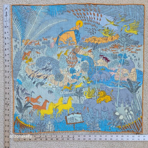 Accessories - Wool/Silk Scarf With Hand-Rolled Edges Animal Nature Print